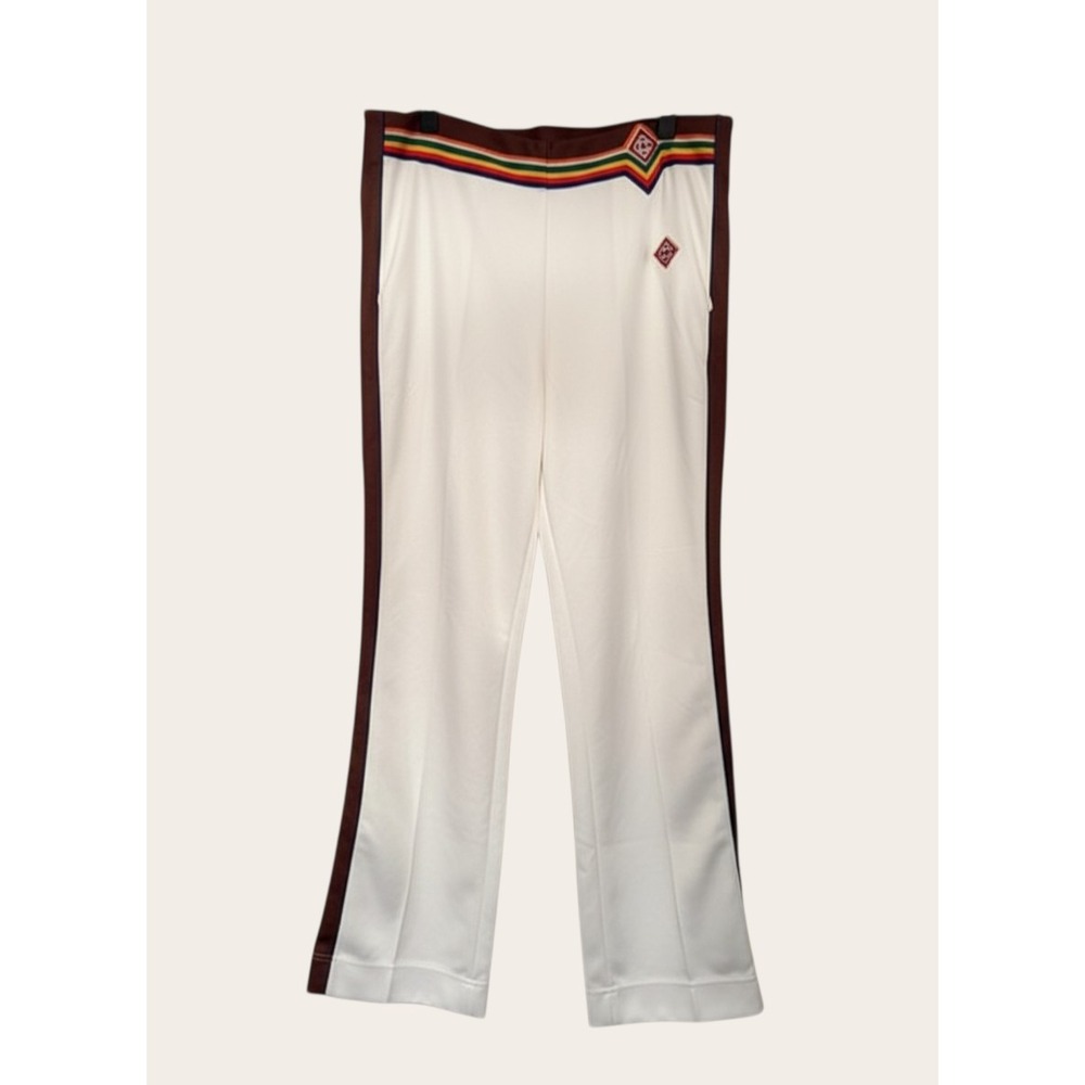 NWT Casablanca White‎ Rainbow Tennis Stripe Track Pants  Straight Leg Size M